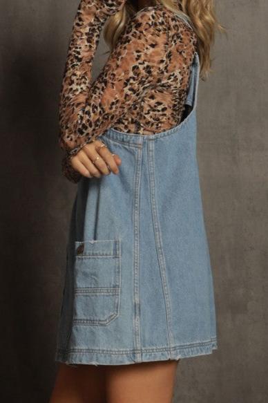 Denim Overall Tunic Dress