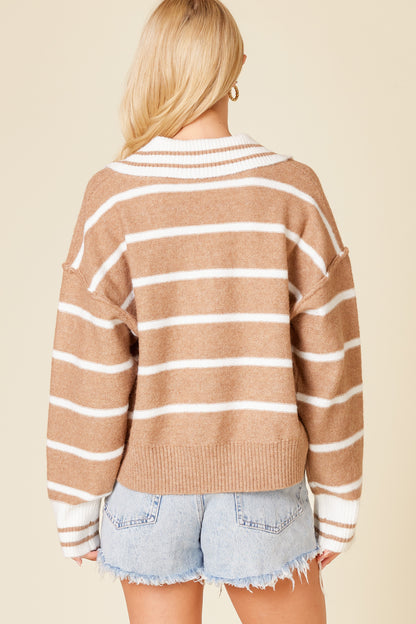 Stripe Pullover Sweater Top