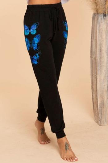 Butterflies Blue  Print On Both Sides Sweat Pants