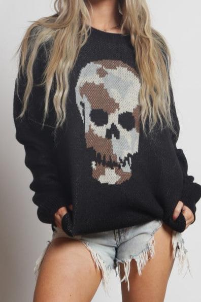 Camo Skull Sweater